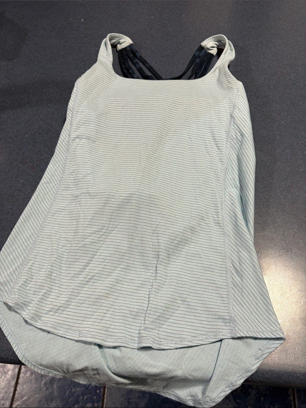 lululemon athletica Sage Striped Tank with Black Strappy Back